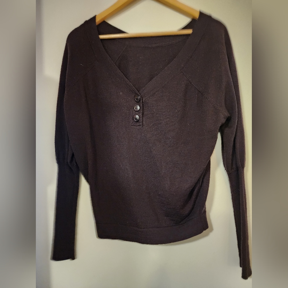 Dark Brown Long Sleeve Top